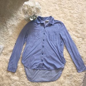 Pinstripes high low long sleeve